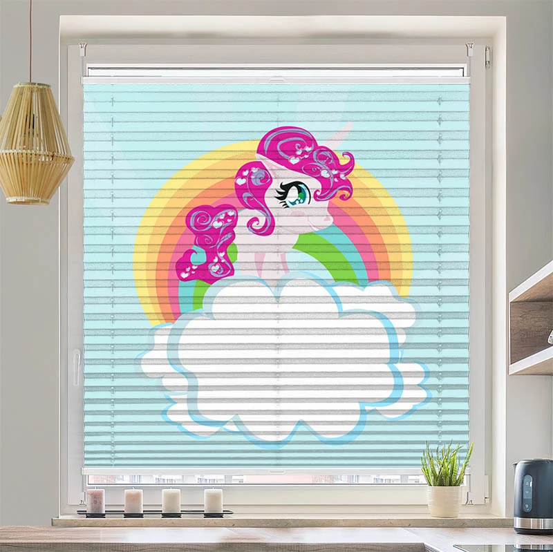 Wabenplissee Motiv "Pony auf der Wolke"