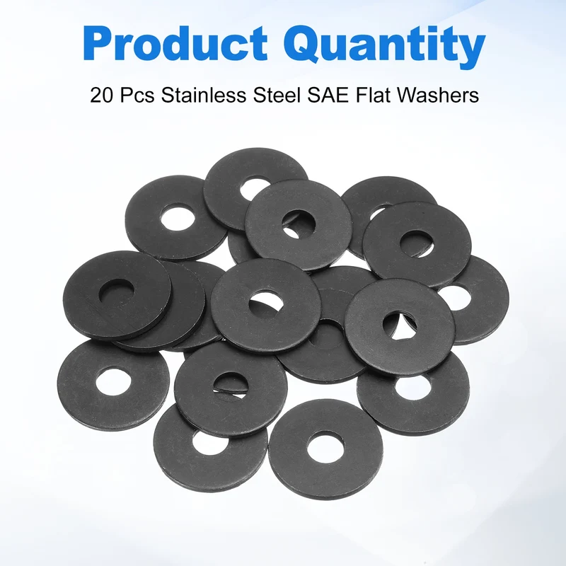 20Pcs Fender Washers M8 Carbon Steel Flat Washer 28mm OD 2mm Thick