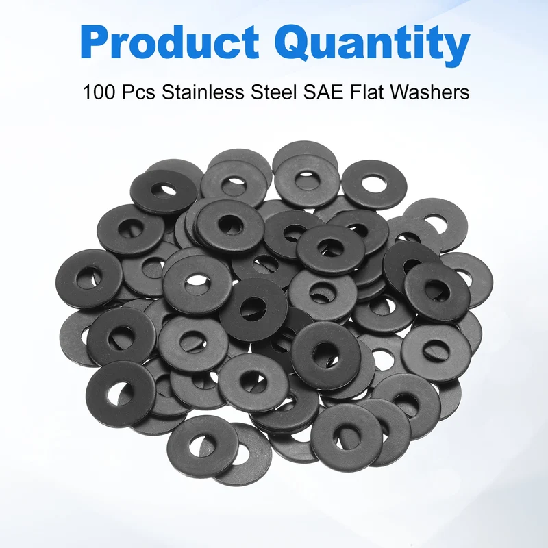 100Pcs Fender Washers, M6 Carbon Steel Flat Washer 18mm OD 1.5mm Thick