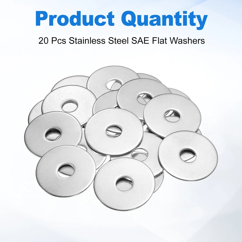 20Pcs Fender Washers M10 304 Stainless Steel Flat Washer 40mm OD 2mm Thick