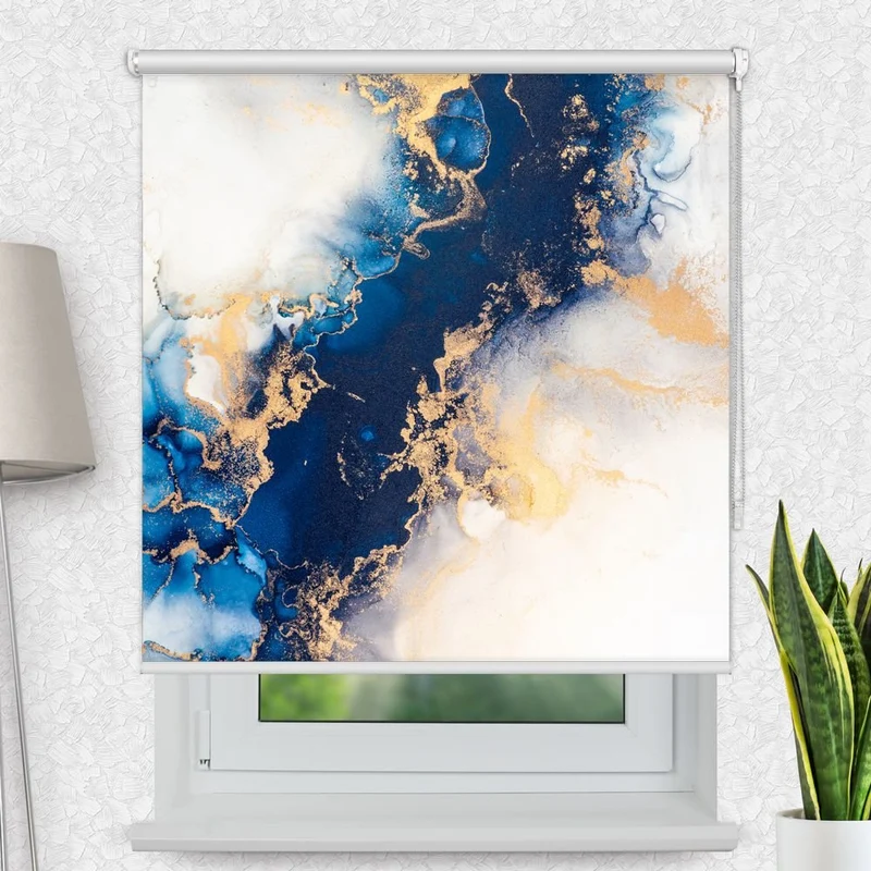 Motivrollo 'Abstrakte Kunst Marmortinte' | Bis B 430 x H 440 cm