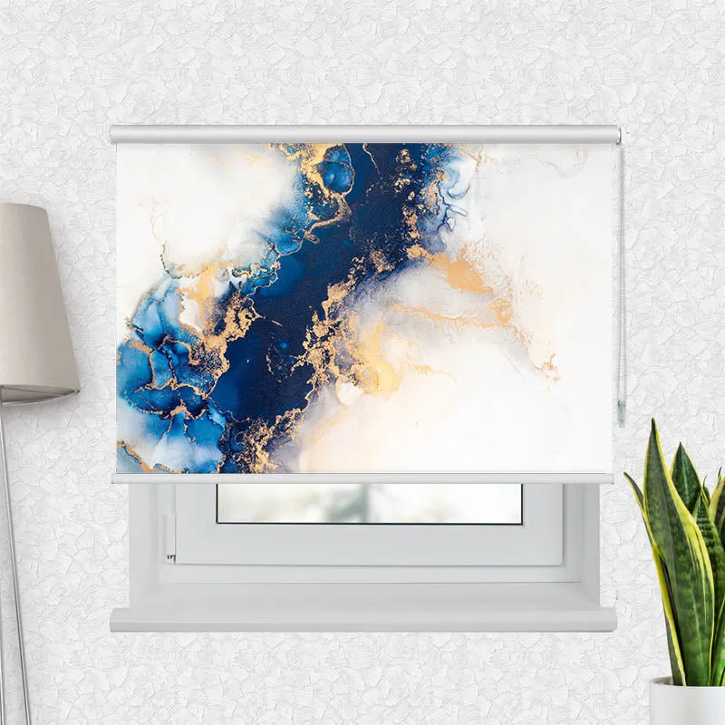 Motivrollo 'Abstrakte Kunst Marmortinte' | Bis B 430 x H 440 cm