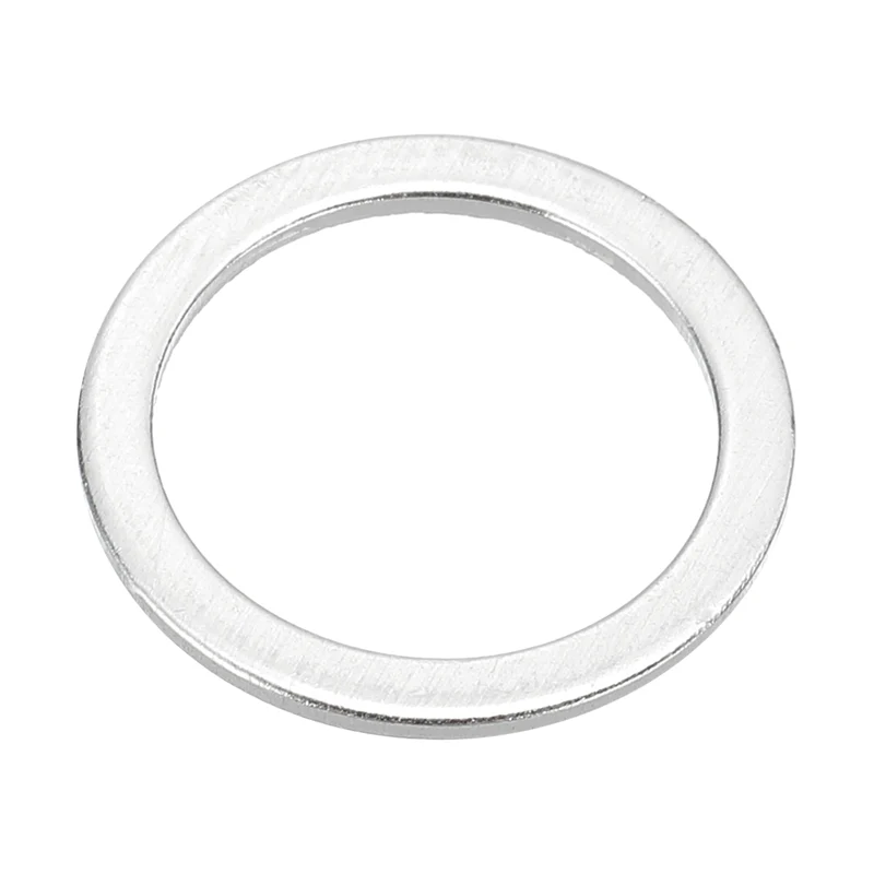 M14x18x1mm Flat Washers, 100PCS Aluminum Automotive Drain Plug Gaskets, Silver