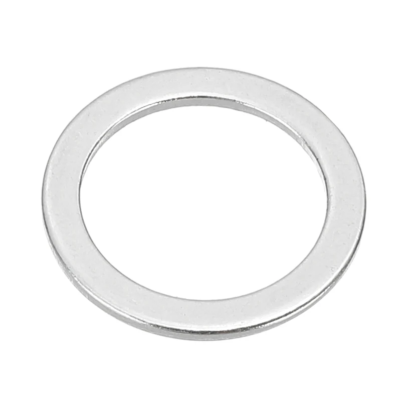 M12x16x1mm Flat Washers, 100PCS Aluminum Automotive Drain Plug Gaskets, Silver