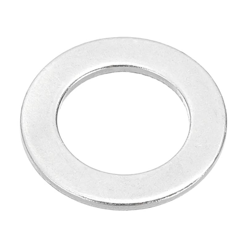 M10x16x1mm Flat Washers, 100PCS Aluminum Automotive Drain Plug Gaskets, Silver