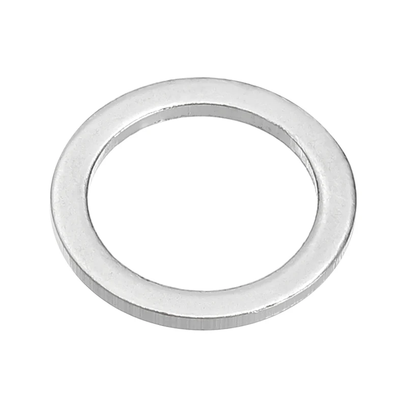 M10x14x1mm Flat Washers, 100PCS Aluminum Automotive Drain Plug Gaskets, Silver