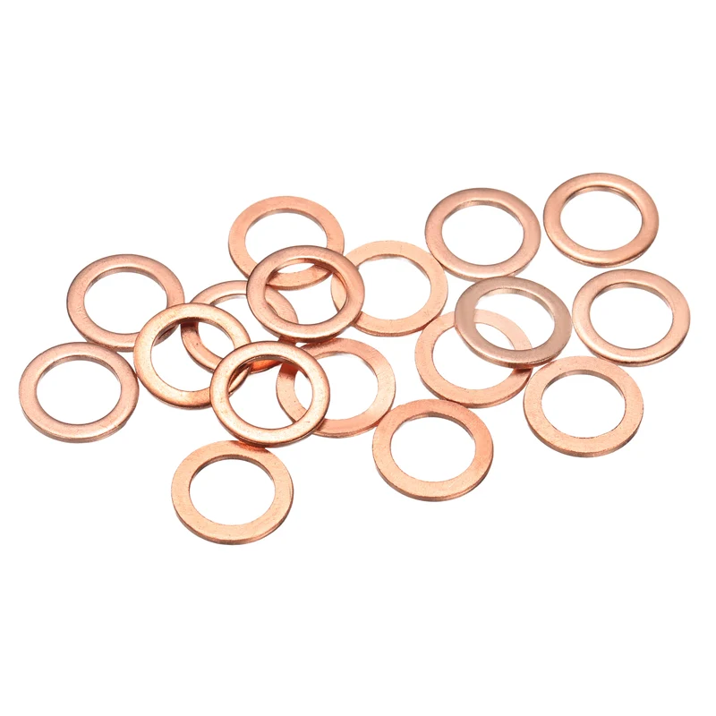 100 Pcs Flat Washers, M8x12x1mm Copper Sealing Washer, Sealing Ring Gasket