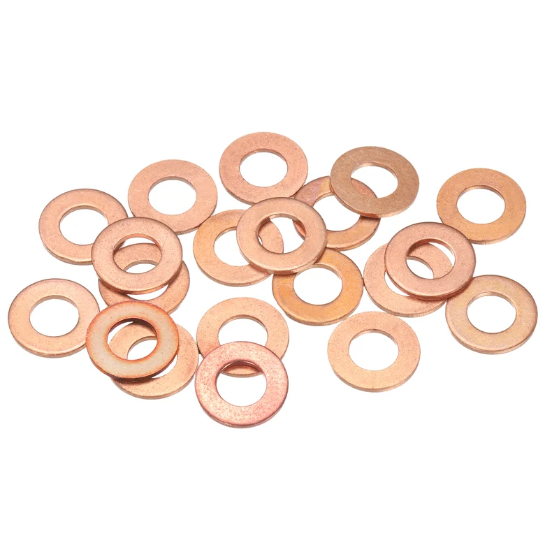 100 Pcs Flat Washers, M6x12x1mm Copper Sealing Washer, Sealing Ring Gasket