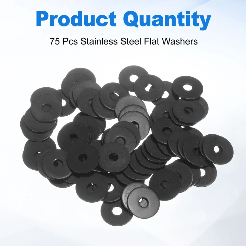 75Pcs M5 304 Stainless Steel Flat Washers ID 5mm OD 20mm Thick 1mm