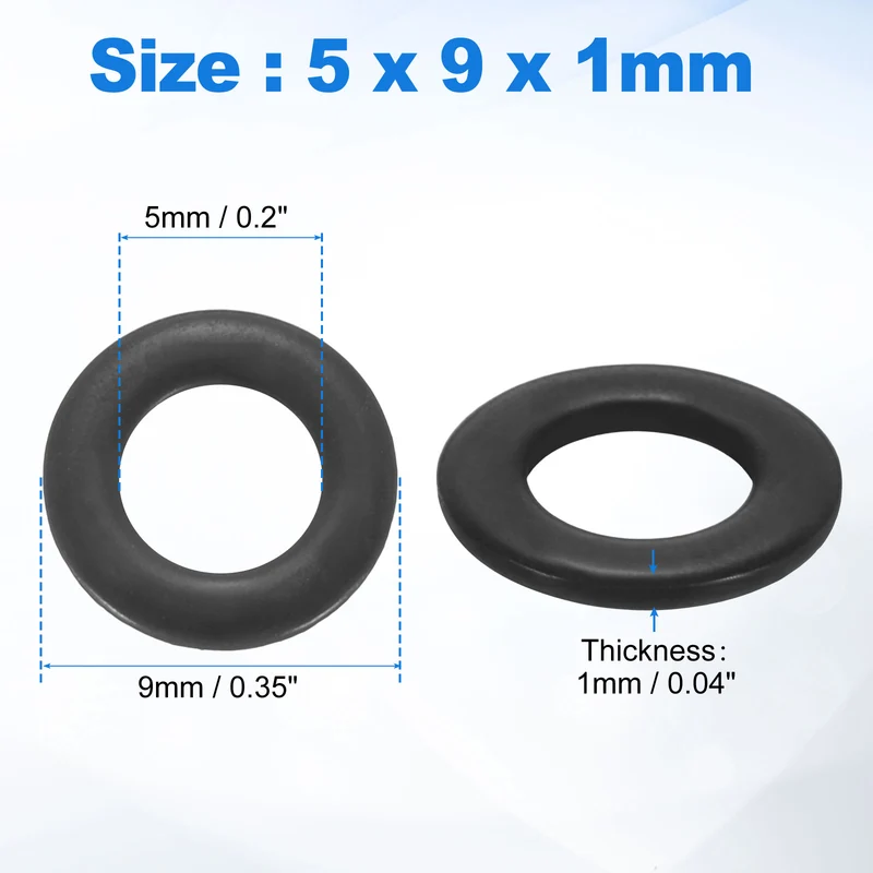 200Pcs M5 304 Stainless Steel Flat Washers ID 5mm OD 9mm Thick 1mm