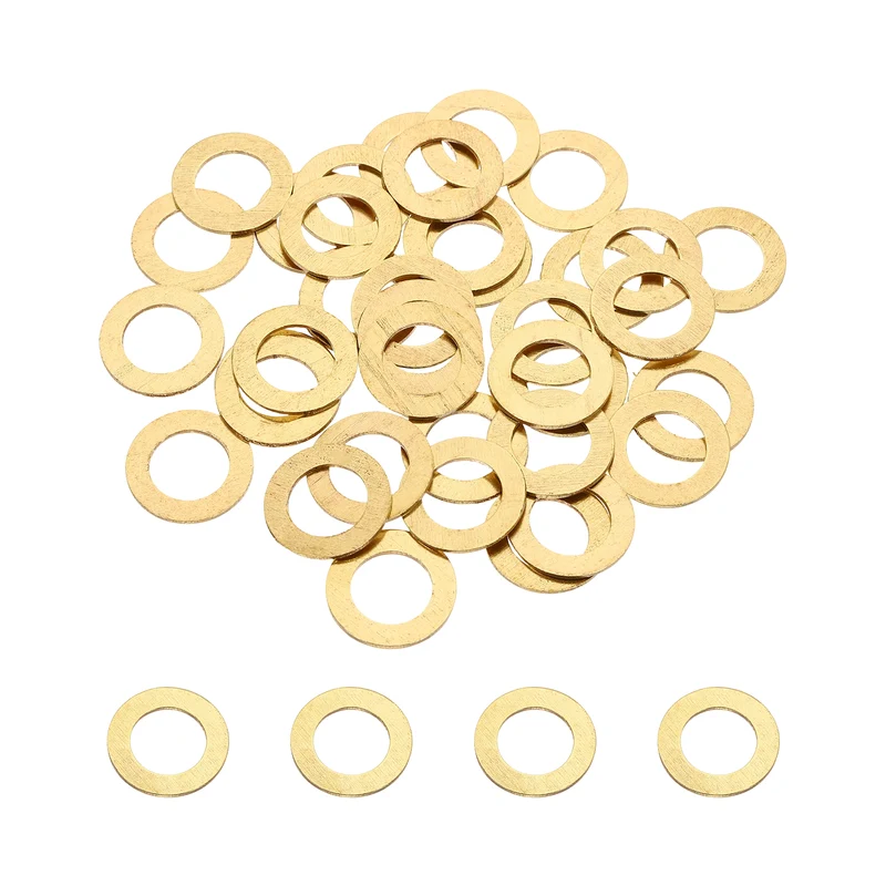 M12x20x1mm Flat Washer, 60PCS Brass Automotive Drain Plug Gasket, Golden