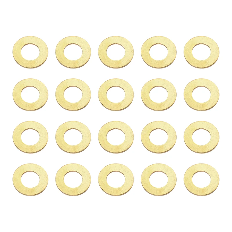M10x20x1.5mm Flat Washer, 20PCS Brass Automotive Drain Plug Gasket, Golden