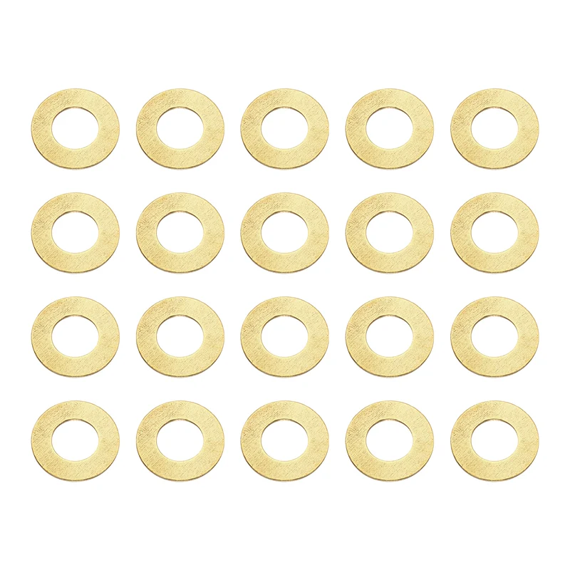 M10x20x1mm Flat Washer, 20PCS Brass Automotive Drain Plug Gasket, Golden