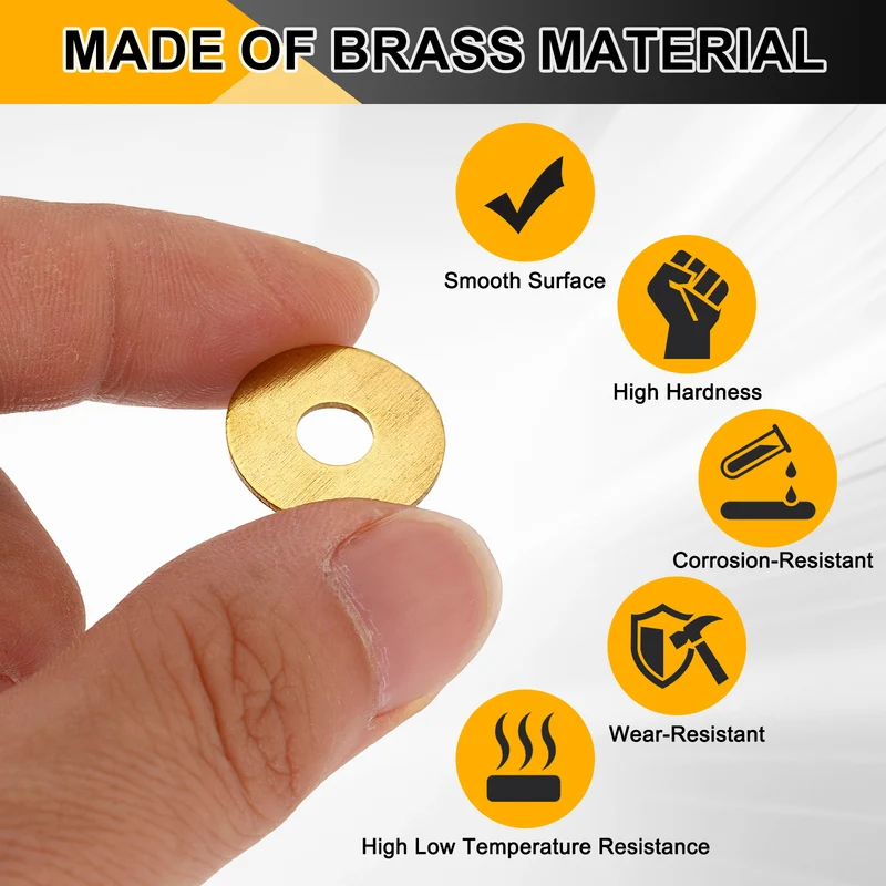M6x18x1mm Flat Washer, 20PCS Brass Automotive Drain Plug Gasket, Golden