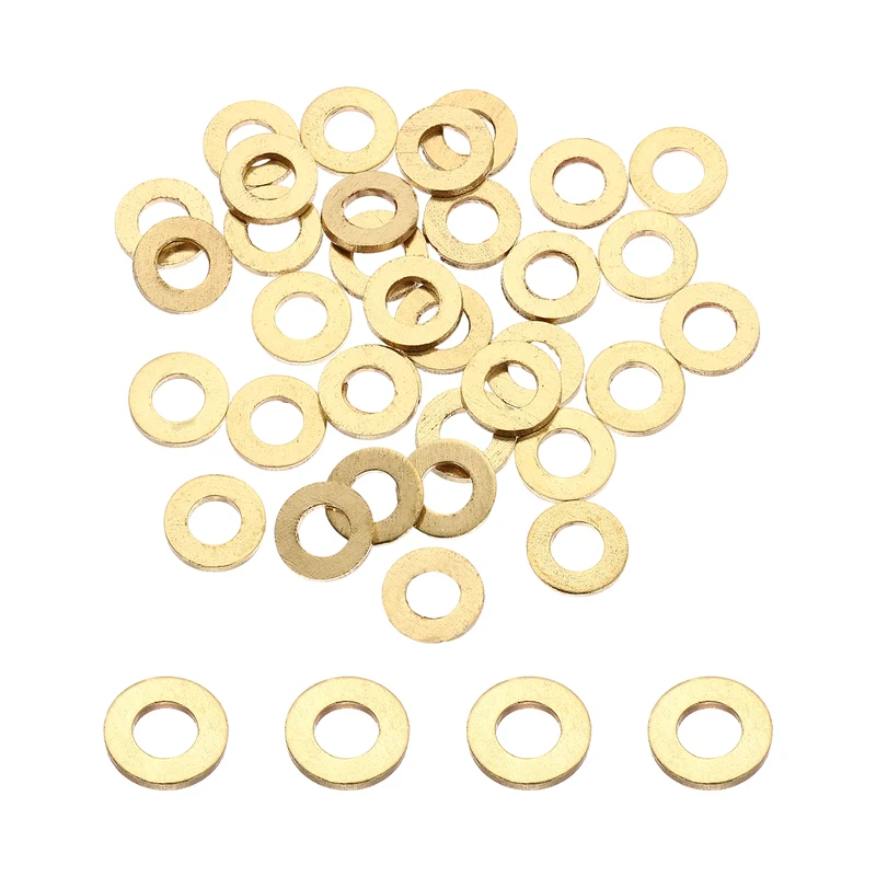 M6x12x1.5mm Flat Washer, 60PCS Brass Automotive Drain Plug Gasket, Golden