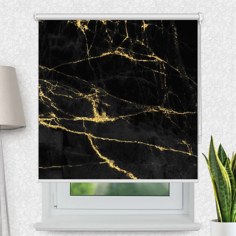 Motivrollo 'Schwarz Goldener Hintergrund' | Bis B 430 x H 440 cm