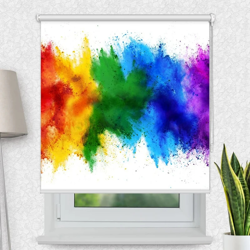Motivrollo 'Regenbogen Farbexplosion' | Bis B 430 x H 440 cm