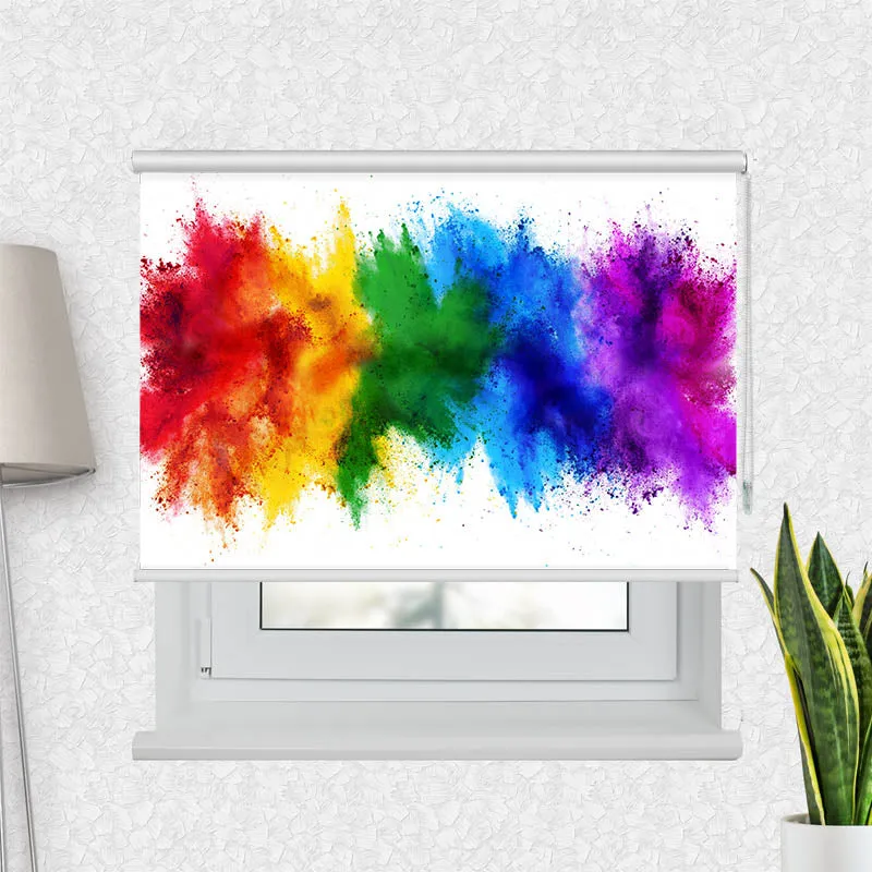 Motivrollo 'Regenbogen Farbexplosion' | Bis B 430 x H 440 cm