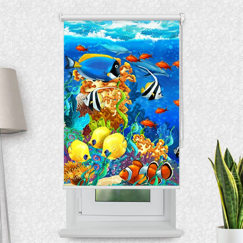 Motivrollo 'Fische Comic' | Bis B 430 x H 440 cm