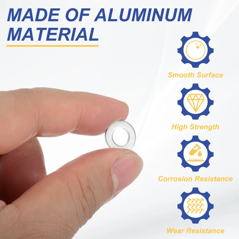 M6x12x1mm Flat Washers, 100PCS Aluminum Automotive Drain Plug Gaskets, Silver