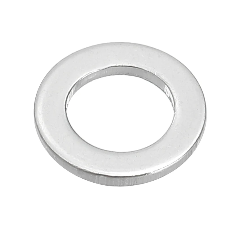 M6x10x1mm Flat Washers, 100PCS Aluminum Automotive Drain Plug Gaskets, Silver