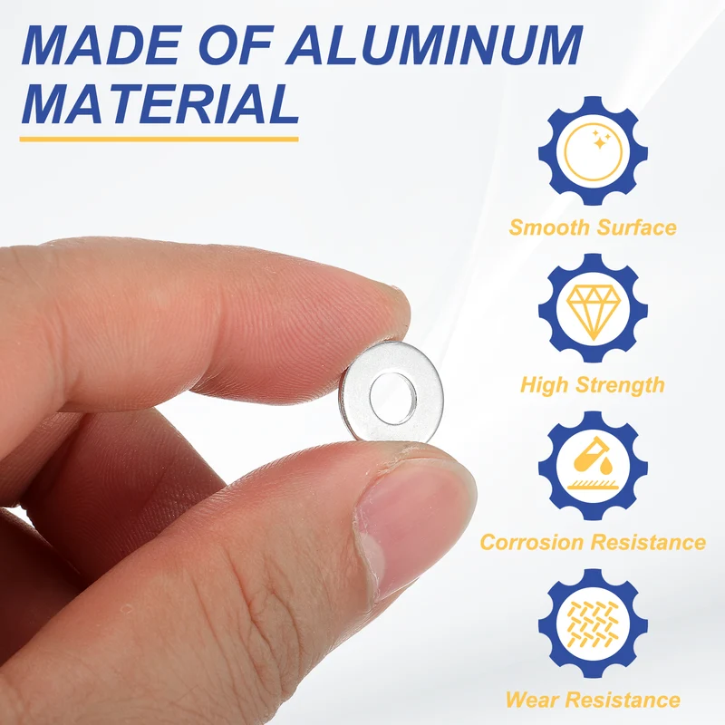 M5x12x1mm Flat Washers, 100PCS Aluminum Automotive Drain Plug Gaskets, Silver