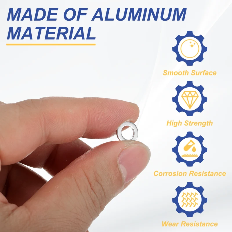M5x9x1mm Flat Washers, 100PCS Aluminum Automotive Drain Plug Gaskets, Silver