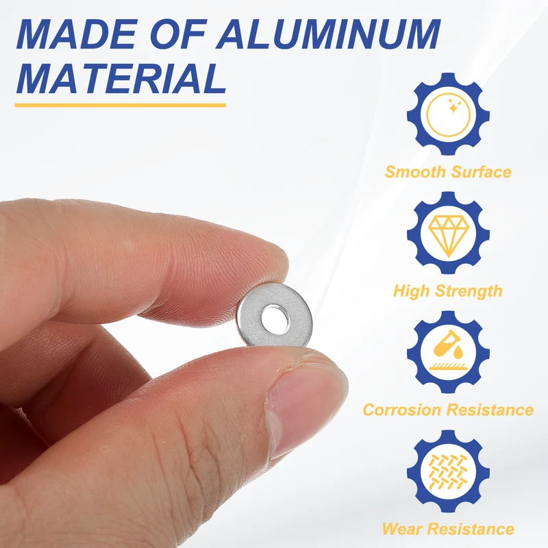 M4x12x1mm Flat Washers, 100PCS Aluminum Automotive Drain Plug Gaskets, Silver
