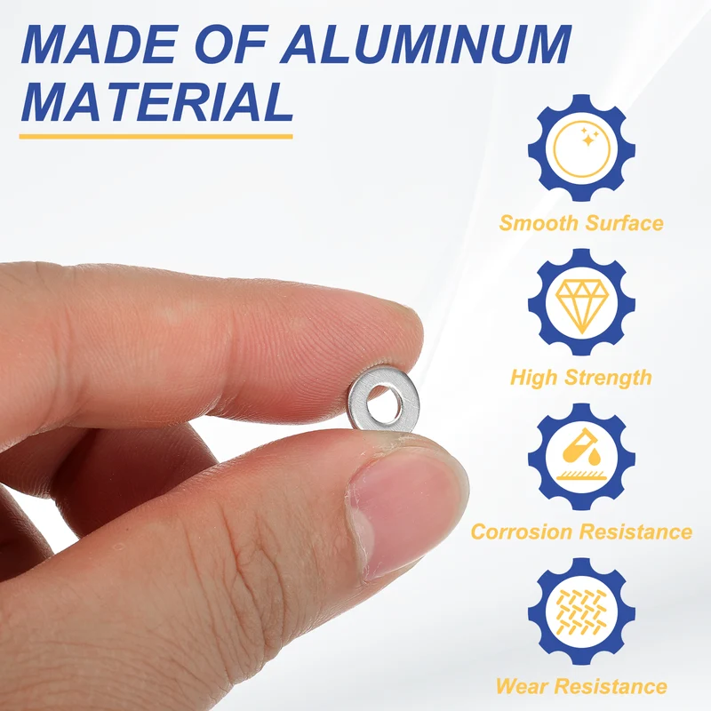 M4x9x1mm Flat Washers, 100PCS Aluminum Automotive Drain Plug Gaskets, Silver