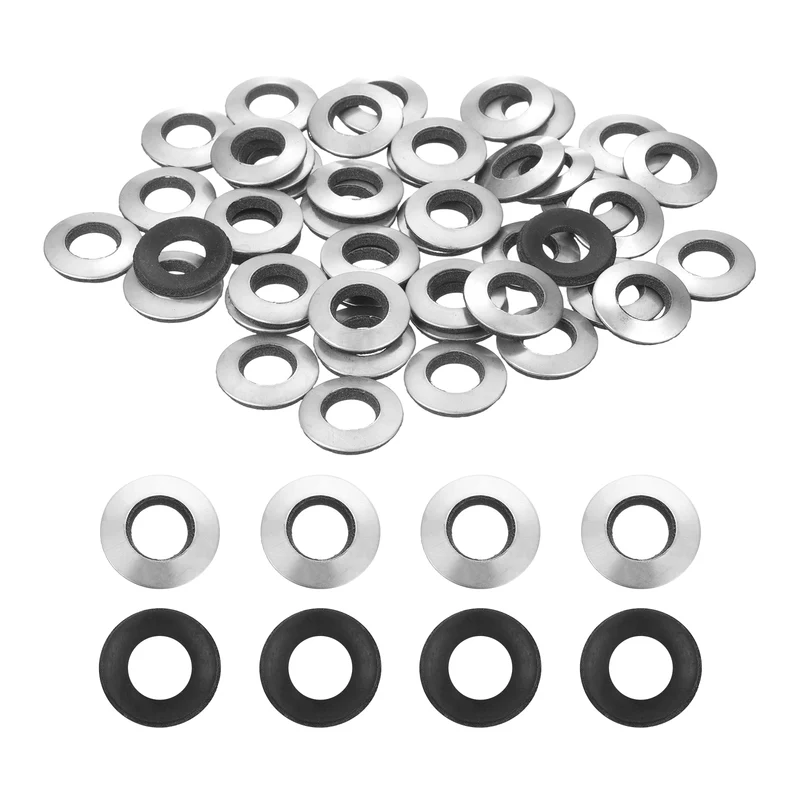 120Pcs Neoprene Washer 3/8"x3/4" Stainless Steel EPDM Bonded Sealing Gasket