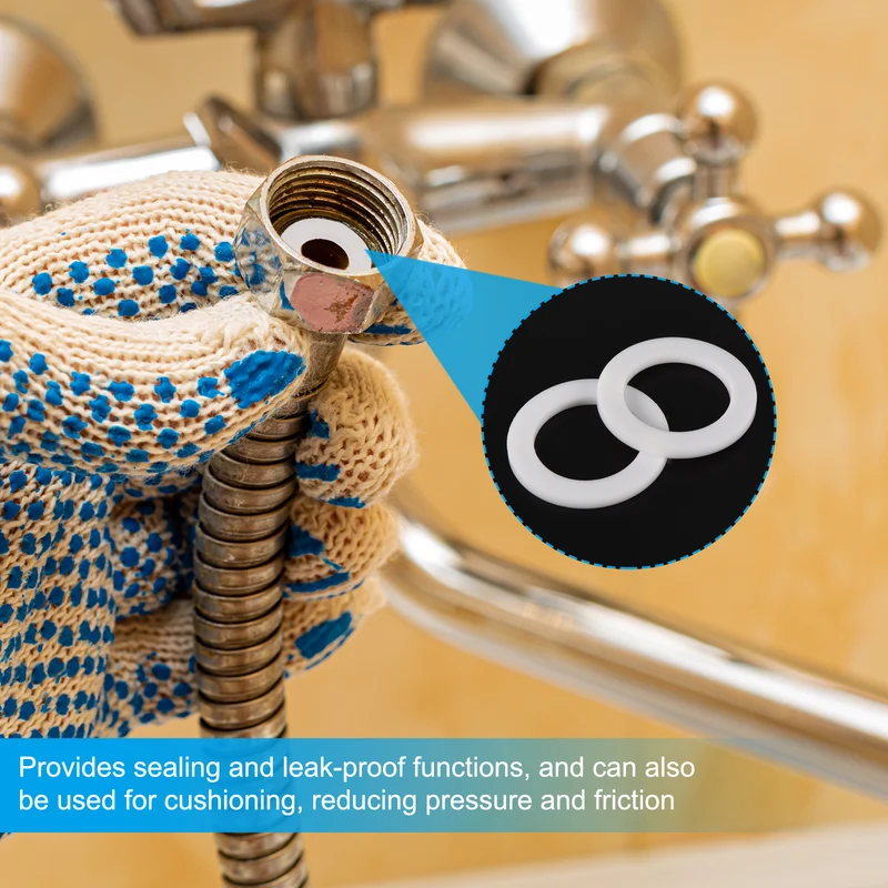 10Pcs PTFE Flat Washers 5x10x2mm Sealing Spacer Flange Gasket White