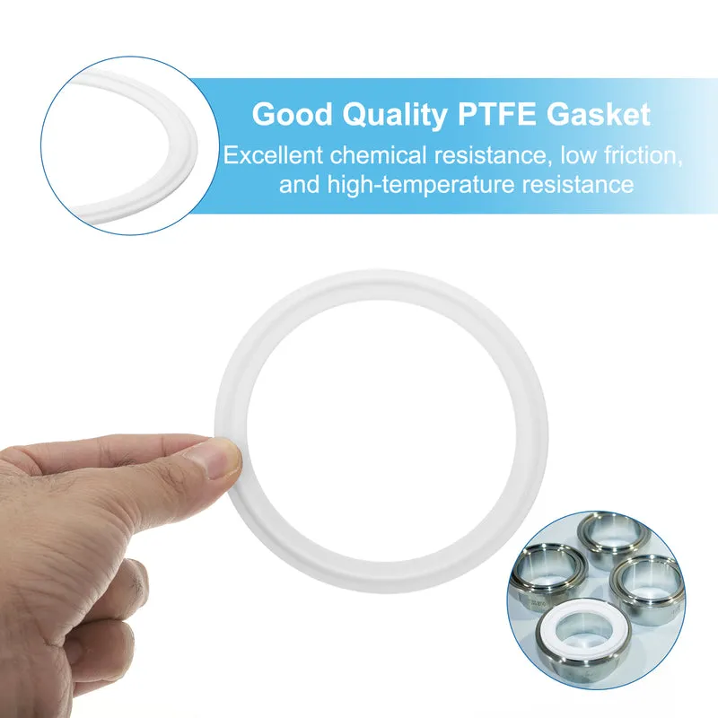 5Pcs PTFE Sanitary Gasket 3.5" Fits OD 105mm Sanitary Pipe Weld Ferrule