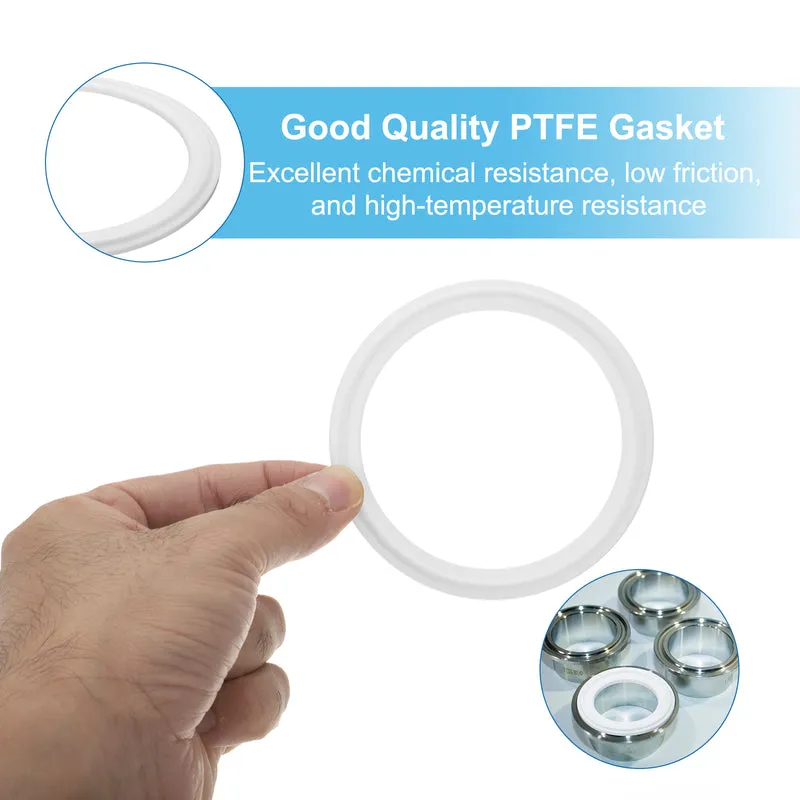 5Pcs PTFE Sanitary Gasket 3" Fits OD 90mm Sanitary Pipe Weld Ferrule