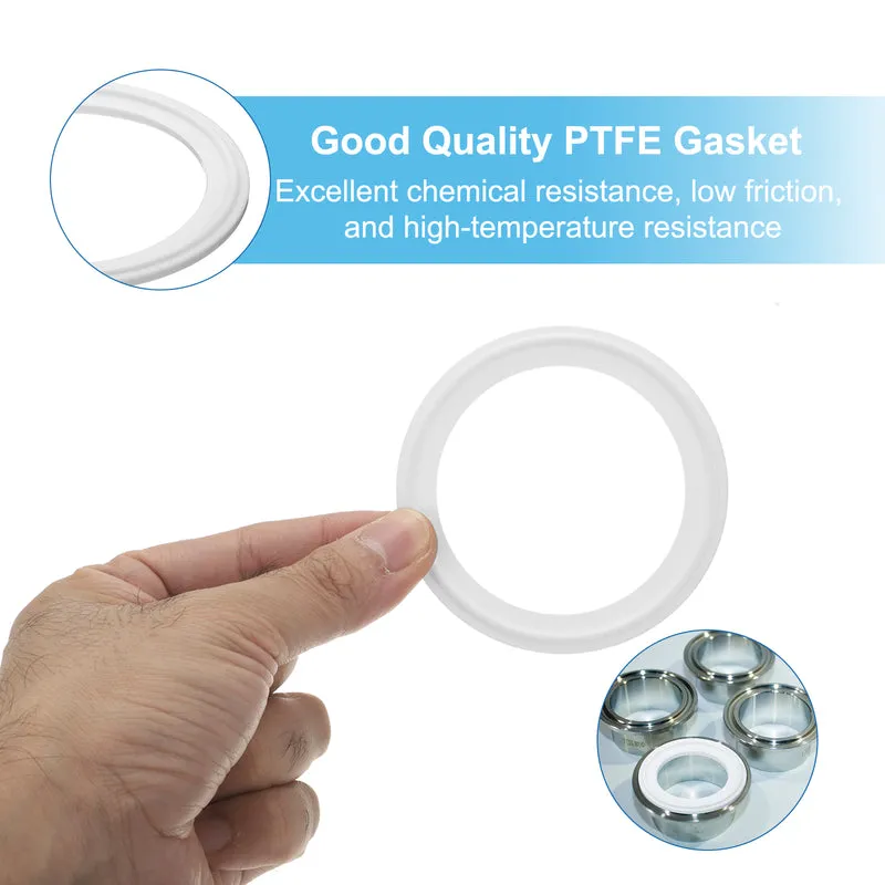 5Pcs PTFE Sanitary Gasket 2.5" Fits OD 77.5mm Sanitary Pipe Weld Ferrule