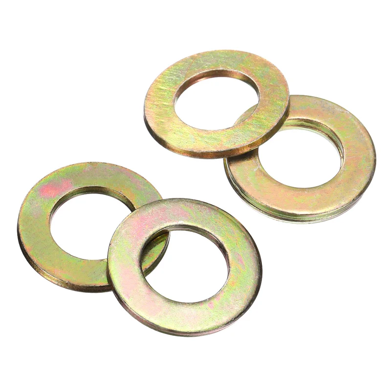 15Pcs 3/4" Carbon Steel SAE Flat Washers, 0.83" x 1.48" x 0.12", Zinc Yellow