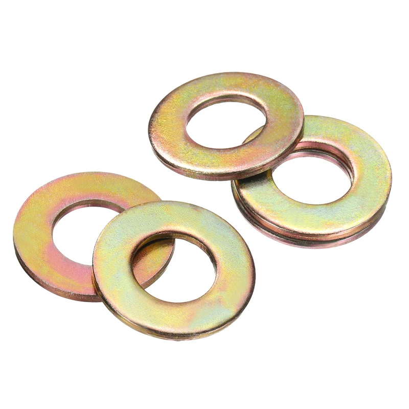 20Pcs 1/2" Carbon Steel SAE Flat Washers, 0.54" x 1.06" x 0.09", Zinc Yellow