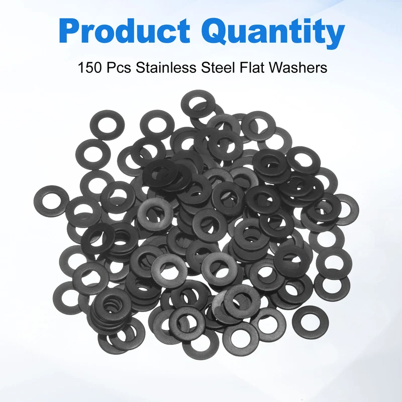 150Pcs M3.5 304 Stainless Steel Flat Washers ID 3.5mm OD 8mm Thick 0.5mm)