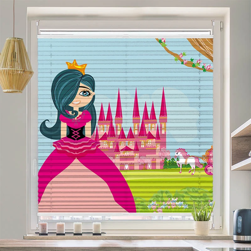 Wabenplissee Motiv "Prinzessin Vor dem Schloss"