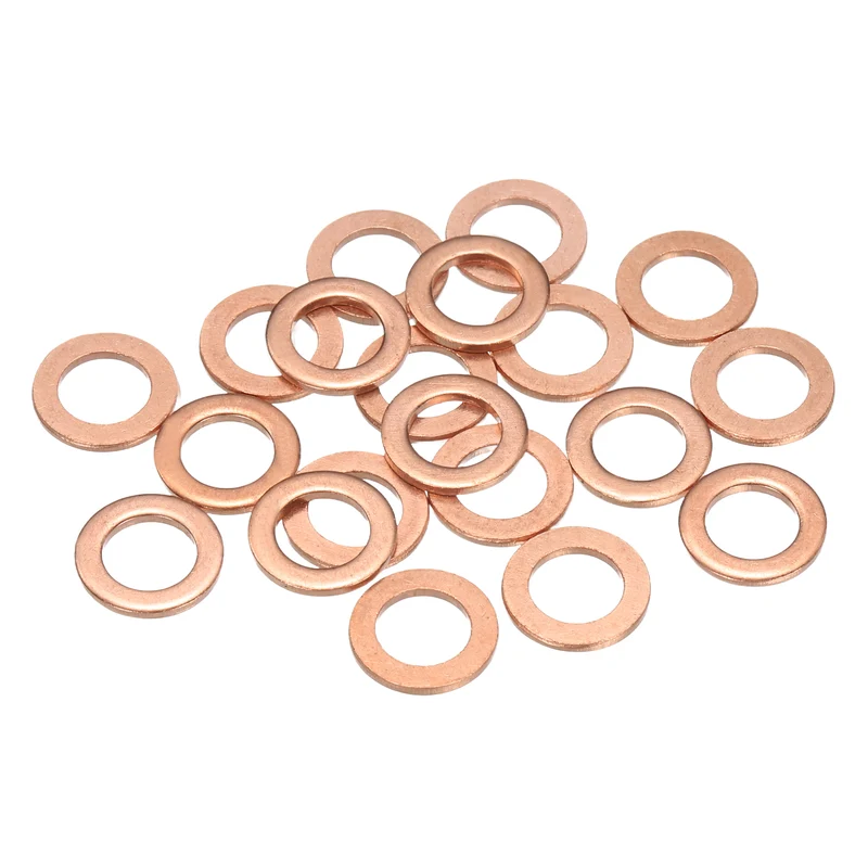 100Pcs Flat Washers M6x10x1mm Copper Sealing Washer Sealing Ring Gasket