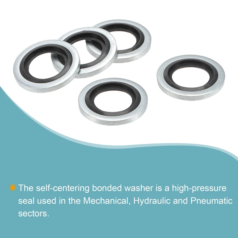 50pcs Bonded Seal Washer G1/4 20.5x11.5x2.9mm Carbon Steel Nitrile Rubber Gasket