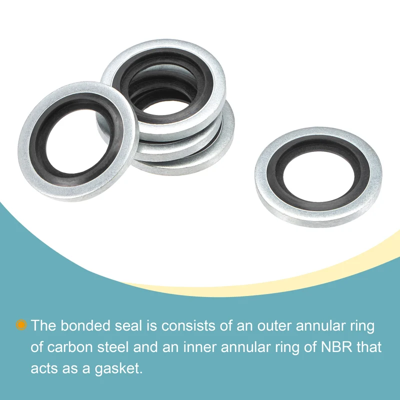 10pcs Bonded Seal Washer G1/4 20.5x11.5x2.9mm Carbon Steel Nitrile Rubber Gasket