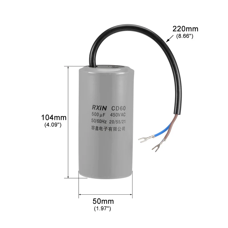 500uf Motor Star Capacitor 500mfd AC 450V for HSingle-Phase 50/60 Hz AC Motor and Fan