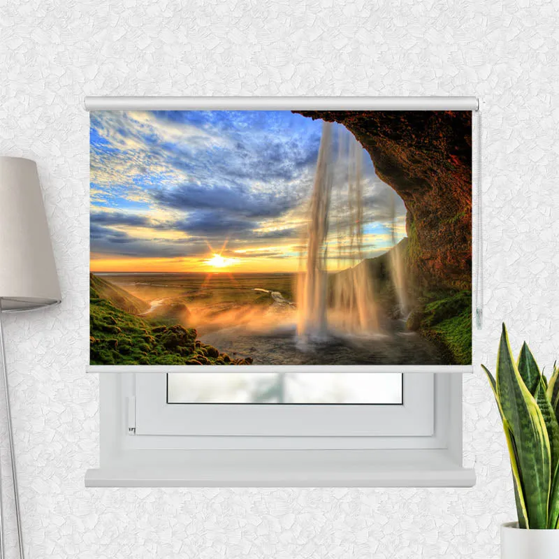Motivrollo 'Seljalandfoss Wasserfall' | Bis B 430 x H 440 cm