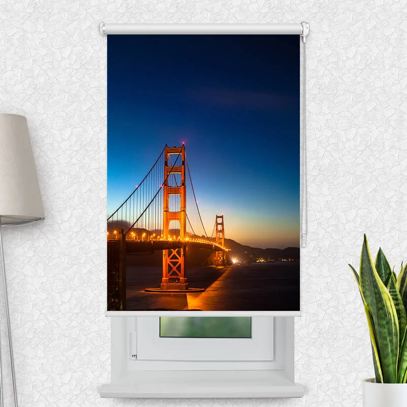Motivrollo 'Golden Gate Bridge Nacht' | Bis B 430 x H 440 cm