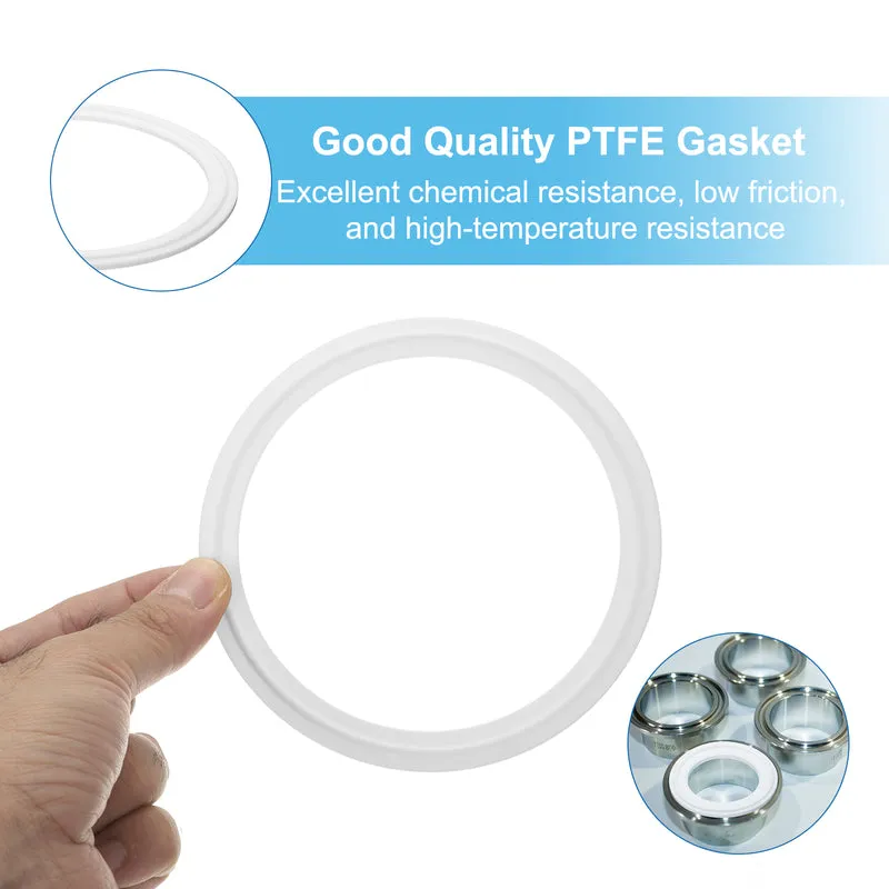 5Pcs PTFE Sanitary Gasket 4" Fits OD 120mm Sanitary Pipe Weld Ferrule