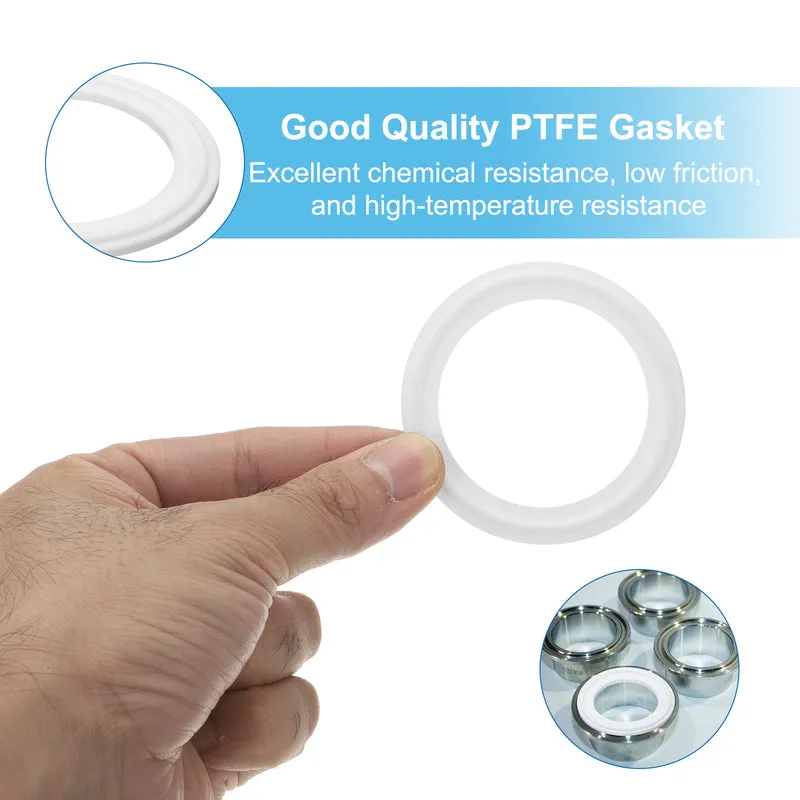 5Pcs PTFE Sanitary Gasket 2" Fits OD 63mm Sanitary Pipe Weld Ferrule