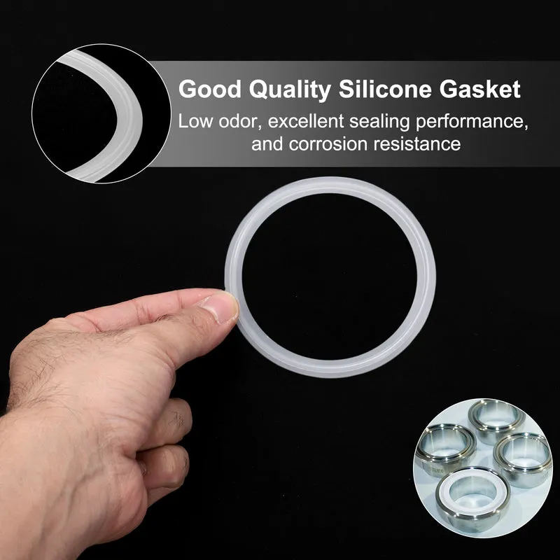10Pcs Silicone Sanitary Gasket 3" Fits OD 90mm Sanitary Pipe Weld Ferrule