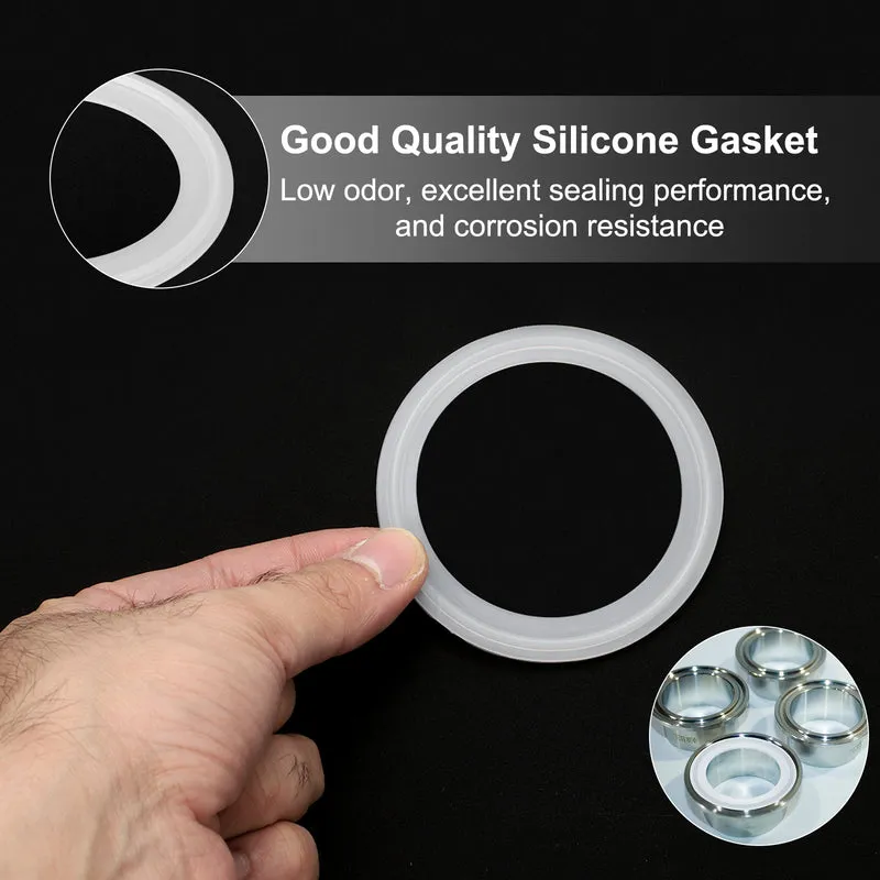 10Pcs Silicone Sanitary Gasket 2.5" Fits OD 77mm Sanitary Pipe Weld Ferrule