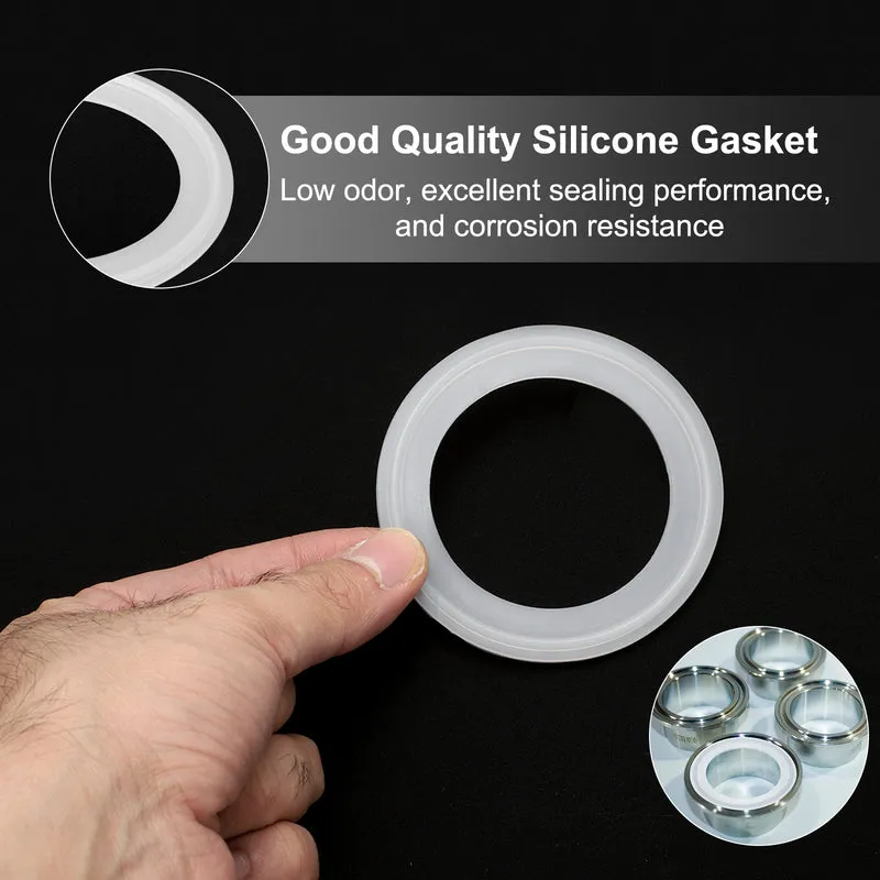 10Pcs Silicone Sanitary Gasket 2.25" Fits OD 77mm Sanitary Pipe Weld Ferrule