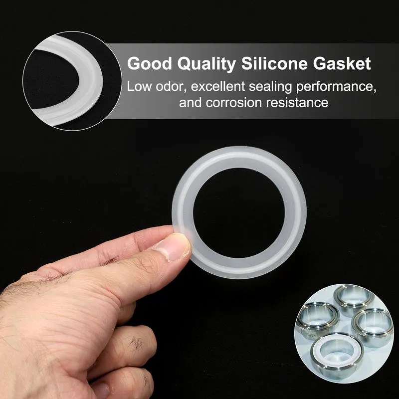 10Pcs Silicone Sanitary Gasket 1.75" Fits OD 64mm Sanitary Pipe Weld Ferrule